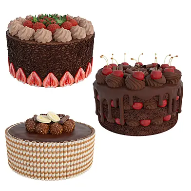 Chocolate cakes (strawberry, cherry, banana)