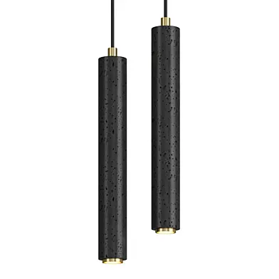 Black Lava A Stone Minimalist Line Pendant Light