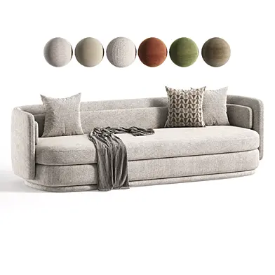Gray Boucle Contemporary Sofa
