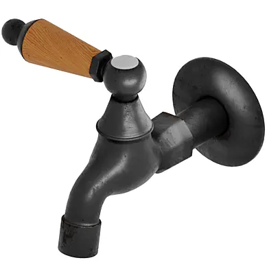 Bathroom (sauna) faucet with wooden handle