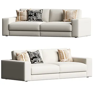 LEONARD 3 seater compact fixed sofa