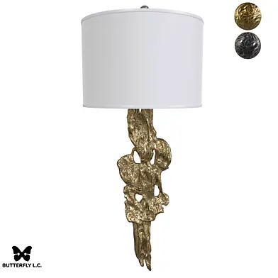 OM Butterfly L.C. Бра Coral/S Shade Brass/Graphite