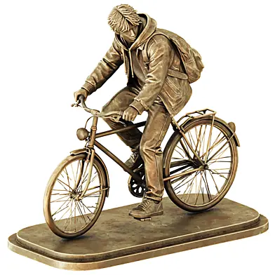 bicycle rider statue