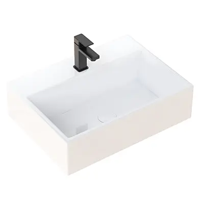 Crisp White Ceramic Rectangular Wall-Mount