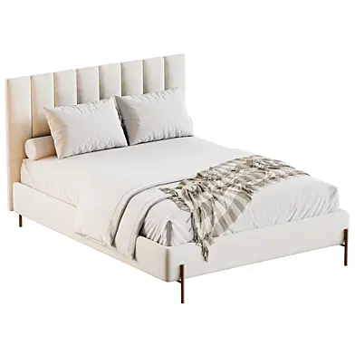Emmett Channeled Bed  Metal Legs