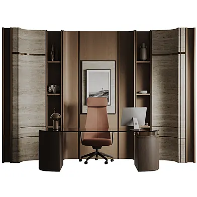 Executive Wood & Stone Home Office