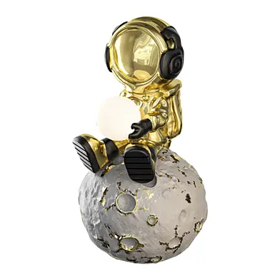Astronaut Moon Table Lamp Gold