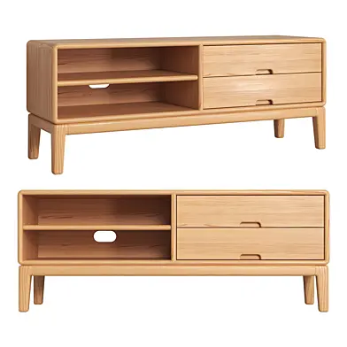 Ash Solid Wood Simple Floor TV Cabinet 120