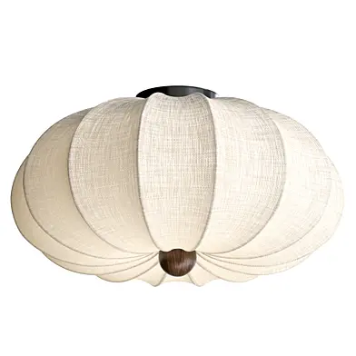 Japanese Vintage Fabric Curved Ceiling Light