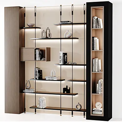 Ladder shelves with decorative accessories