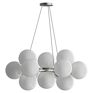 MyFar Aerton Nickel White Glass Molecule Chandelier 12 Light