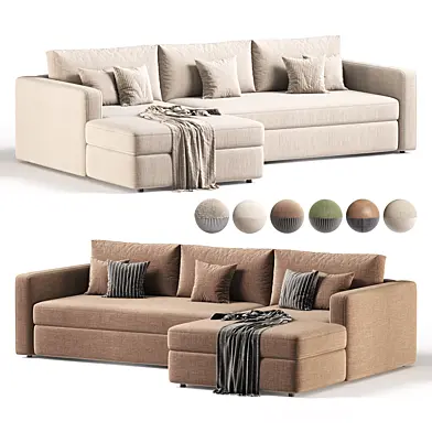 Aris Deep 2 Piece Bench Sectional Sofa