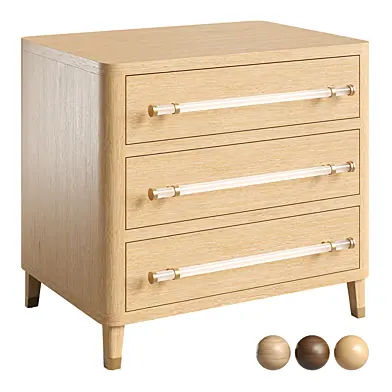 Probst 28 Oak 3-Drawer Nightstand