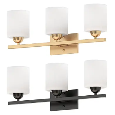 3-Light Bathroom Vanity Light Fixture with Opal Glass Shades