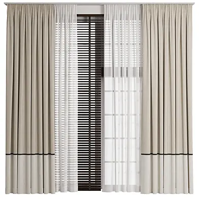 Curtains 157/ шторы двухцветные и деревянные жалюзи