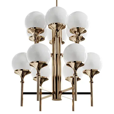 Hudson Valley Salem Wide Aged Brass 9-Light Chandelier