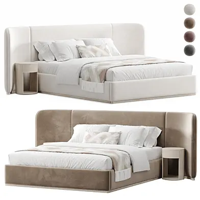 Julianne Upholstered Winged Bed
