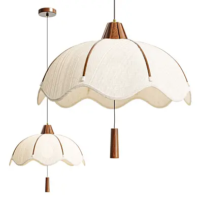 Modern Japanese Wabi Sabi Fabric Pendant Light