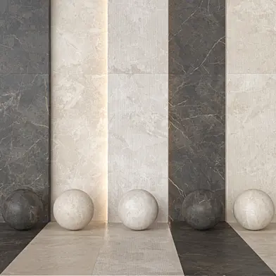 Porcelanosa Brescia Collection | Marble Effect & Fluted Tiles (Bone, Moka, Marfil)
