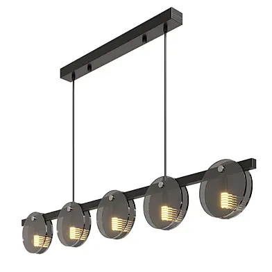 Round Black Glass LED Chandelier