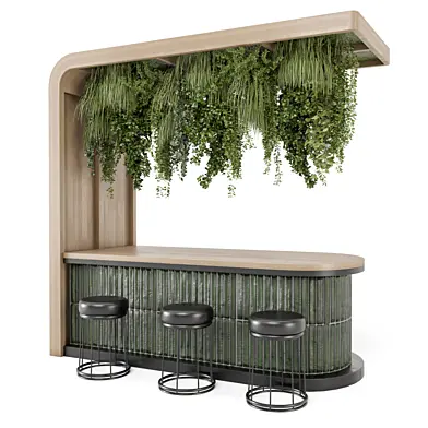 Reception Desk With Hanging Plants_Set 4641
