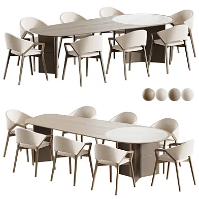 Ark Elegant table and KENDO Chair by Saloni