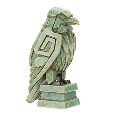 Geometric Stone Raven Sculpture