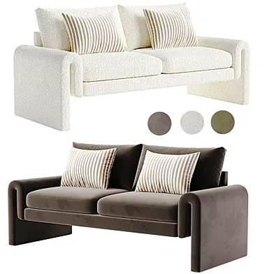 Hampstead Taupe Boucle Curved 3-Seater Sofa