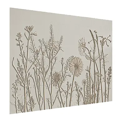 Botanical relief plaster wall decorative panel