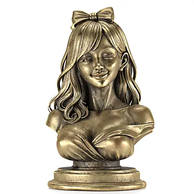 Winking girl statue