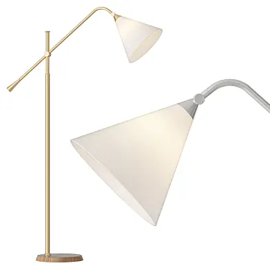 Dryden Floor Lamp Walnut Finish Natural