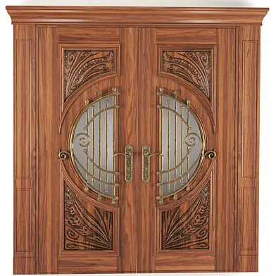 Luxury Carved Wooden Double Entry Door