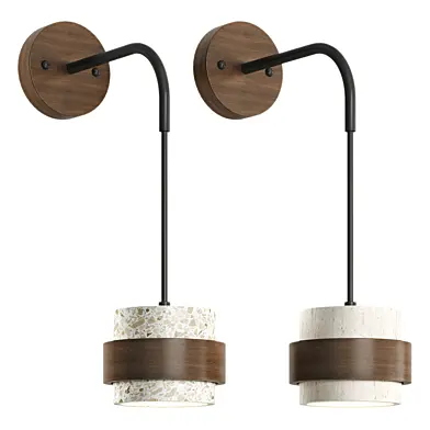 Cylindrical Modern Design Travertine Wall Lamp