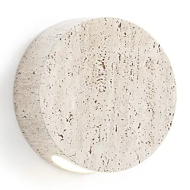 Natural Travertine Stone Round Down Wall Light