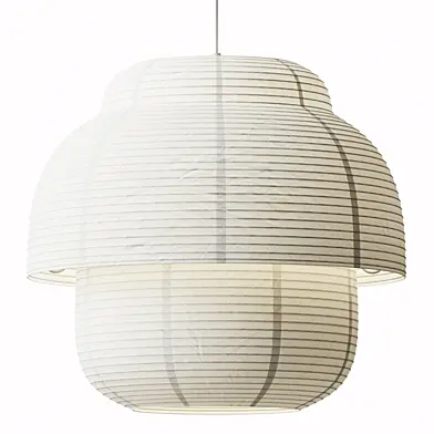 PAPIER Double - White paper hat chandelier for zen room