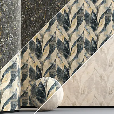 Seamless Brewster 2k Advantage Concrete Distressed Leaf Wallpaper – 3 in 1 Pack | Tileable Contemporary Industrial Wall Covering Arch Viz Material- vol5