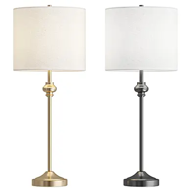 Black Metal Buffet Table Lamps Set