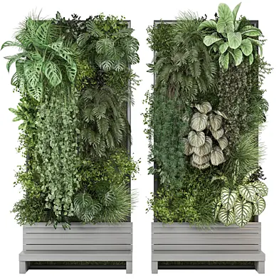 green wall wooden garden 2764