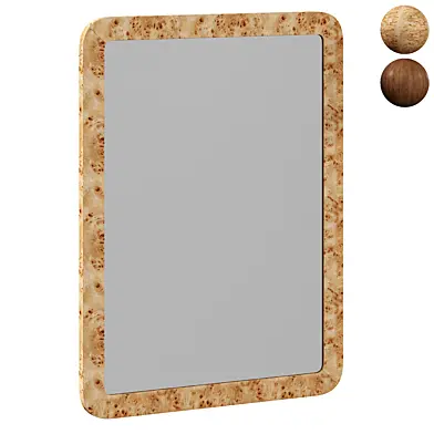 Burled Wood Wall Mirror