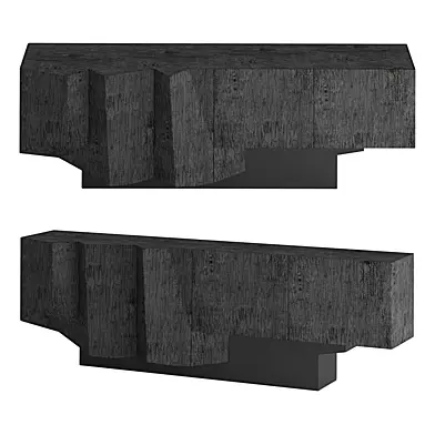 B THE SOURCE TSUBU Sculptural Wooden Sideboard