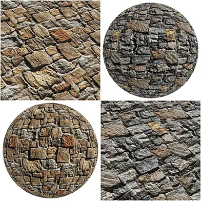 FB1212 old world stone veneer texture covering | PBR | 2mat | 4K