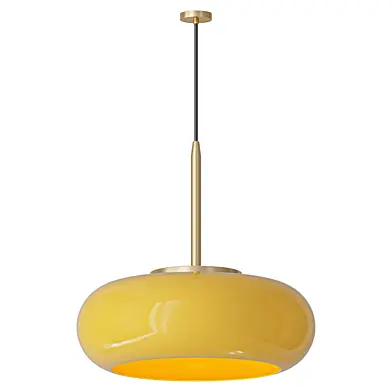 Vintage Bauhaus Round Glass Pendant Light