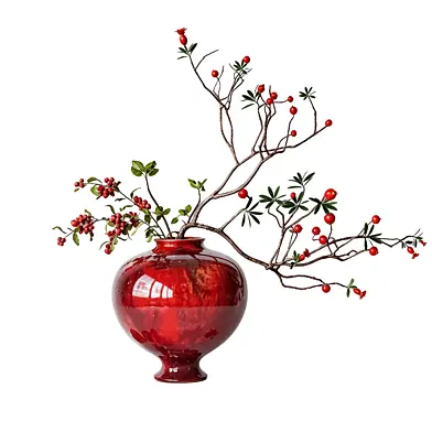 Red Berry Vase