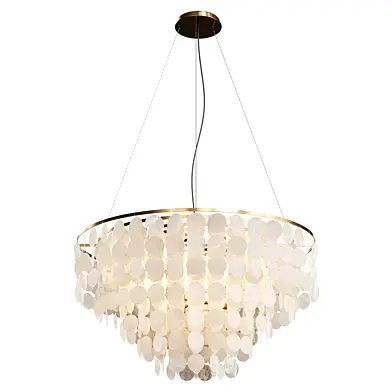 Aeren Round Capiz Shell Tiered Chandelier by MergeLighting