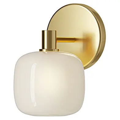 Nomos Modern Cylinder Brass Frosted Glass Wall Sconce