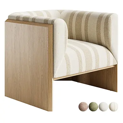 Anvers Striped Wood Accent Chair