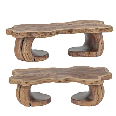 Natural solid wood coffee table live edge