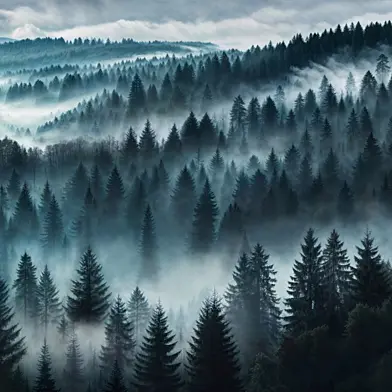 Artfn Дизайнерская бесшовная фреска и фотообои ЗАЧАРОВАННЫЙ ТУМАН