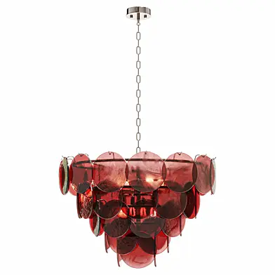 Murano chandelier Iris 7 iridescent glasses