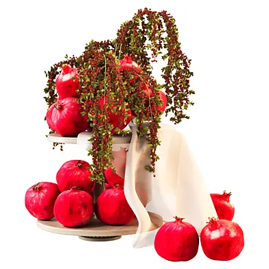 Pomegranate Cascade Fruit & Floral Arrangement